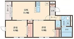 SOPHIA方南 2階2LDKの間取り