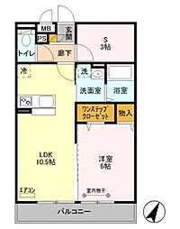 ラカンパネラA 1LDKの間取図画像