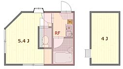メゾン・ド・ブラン平和台 1階1Kの間取り