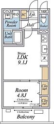 リブリ・フェリス鹿島 1LDKの間取図画像