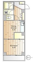 エムプルミエ 4階1DKの間取り