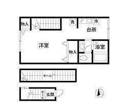 ラターシュ本郷 301 3階1Kの間取り
