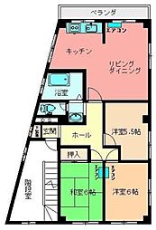 第2山本ビル 3階3LDKの間取り