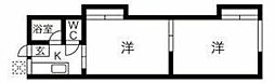 藤金ハイツ 2Kの間取図画像