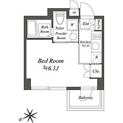 サムティレジデンス浦安 2階1Kの間取り