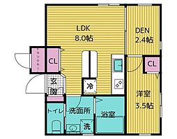 リシュブール池上 1SLDKの間取図画像
