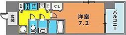 Wスタイル神戸2 1Kの間取図画像
