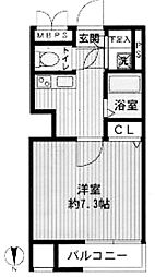 AQUA SWEET NIPPORI 4階1Kの間取り