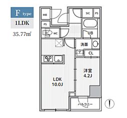 S-RESIDENCE住吉aquacht 1LDKの間取図画像