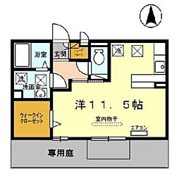 JR阪和線 和歌山駅 徒歩4分の賃貸アパート 1階ワンルームの間取り