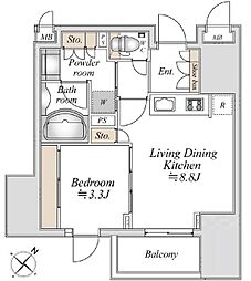 ラ・ドゥセール巣鴨 2階1LDKの間取り