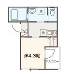 MOMO HOUSE東村山 3階1Kの間取り