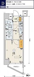 スカイコートパレス一橋学園 1Kの間取図画像