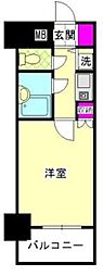 朝日プラザ博多8 1Kの間取図画像