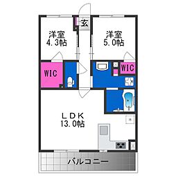 THEPHOERMETENNOJIEAST 2LDKの間取図画像