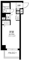 京王井の頭線 駒場東大前駅 徒歩6分の賃貸マンション 6階ワンルームの間取り