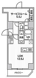 S-RESIDENCE入谷alesia ワンルームの間取図画像