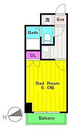 ダイホープラザ調布 1Kの間取図画像