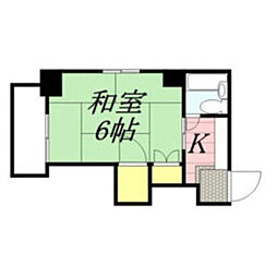 エレガンス高宮 1Kの間取図画像