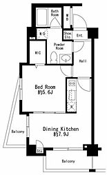 プライムアーバン用賀2 1DKの間取図画像