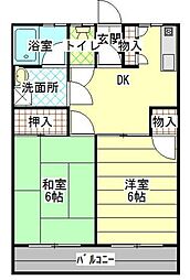 みずほ台7ハイツ 2DKの間取図画像
