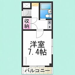 ドミールタチバナ五月2 1Kの間取図画像