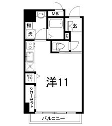 グランヒル ワンルームの間取図画像