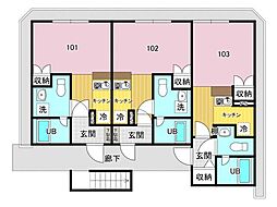 小田急小田原線 町田駅 徒歩10分の賃貸アパート 1階1Kの間取り