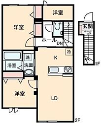 SIERA 2SLDKの間取図画像
