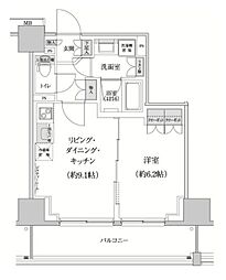 パークハビオ渋谷本町レジデンス 1LDKの間取図画像