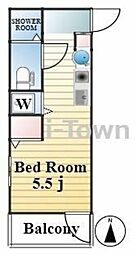 PRINCE HOMES南千住 1階ワンルームの間取り