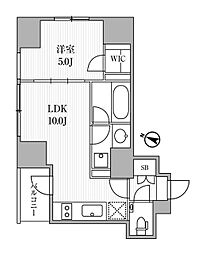 ディームス大手町ノース 10階1LDKの間取り