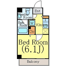 アプレシティ桜上水 5階1Kの間取り