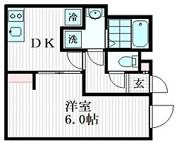 THE PARK EXIA 等々力 1DKの間取図画像