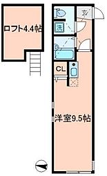 リヴェール武蔵新城 ワンルームの間取図画像