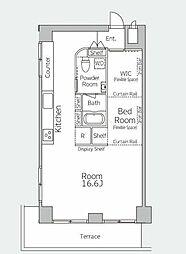 PATH駒込 1階ワンルームの間取り