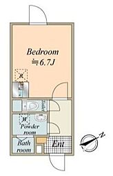 アーバンネスト渋谷本町 4階ワンルームの間取り