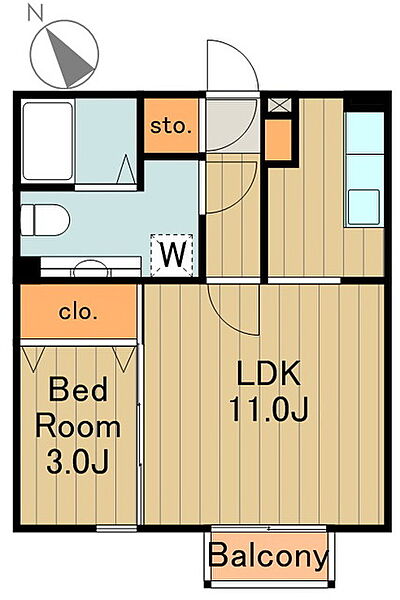 クレセントＡＢ ｜東京都町田市小山町(賃貸アパート1LDK・2階・35.30㎡)の写真 その2