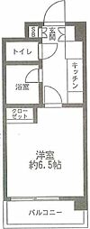 悠々コート西蒲田 1Kの間取図画像