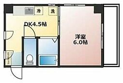 トーワビル 1DKの間取図画像