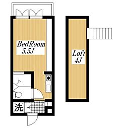 リビエール玉川学園前 1Kの間取図画像