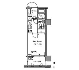 パークアクシス住吉 1Kの間取図画像