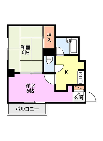 ヴィラヒルズ異人池 ｜新潟県新潟市中央区西大畑町(賃貸マンション2K・2階・33.50㎡)の写真 その2