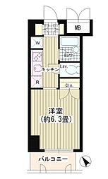 タキミハウス渋谷 3階1Kの間取り