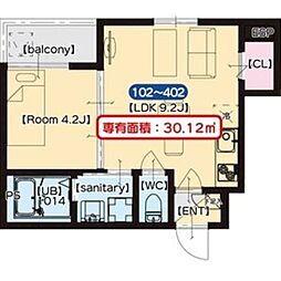 M-city大阪十三 1LDKの間取図画像