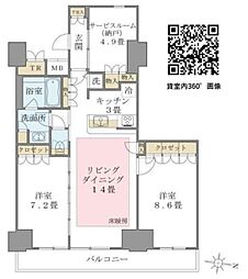 Brilliaist東雲キャナルコート 2SLDKの間取図画像