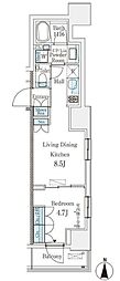 ParkCube大井町レジデンス 1LDKの間取図画像