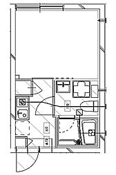 プティレスト中板橋 5階1Kの間取り