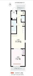 クワイエット クラブ ハウス トゥギャザー 川崎浅田(仮) 1LDKの間取図画像