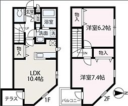 YMK-VILLAGE3 2LDKの間取図画像